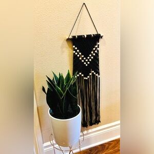 Black hangable Decorative Macrame
